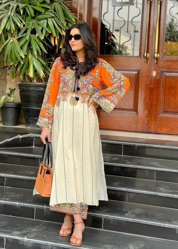 Most Trending Orange Long Shirt Cordset