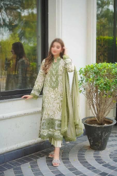 Premium 3pc unstitched Dress